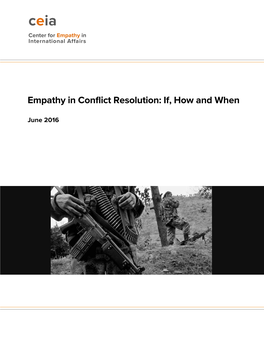 Empathy in Conflict Resolution: If, How and When