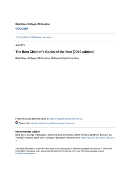 The Best Children's Books of the Year [2019 Edition]