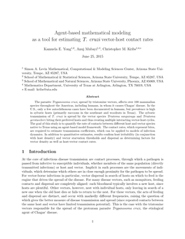 Agent-Based Mathematical Modeling As a Tool for Estimating T. Cruzi Vector-Host Contact Rates