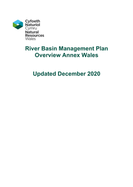 River Basin Management Plan Overview Annex Wales Updated