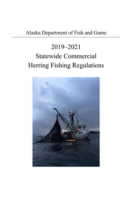 2019–2021 Statewide Commercial Herring Fishing Regulations
