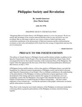 Philippine Society and Revolution