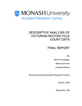 Descriptive Analysis of Victorian Motorcycle Count Data