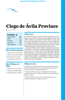 Ciego De Ávila Province %33 / Pop 424,400