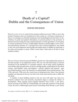 Dublin and the Consequences of Union