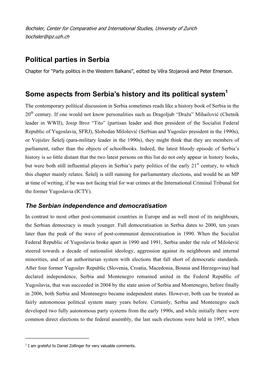 Political Parties in Serbia