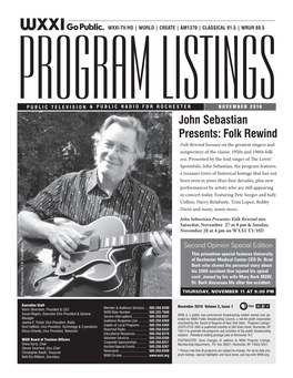 John Sebastian Presents: Folk Rewind Folk Rewind Focuses on the Greatest Singers and Songwriters of the Classic 1950S and 1960S Folk Era