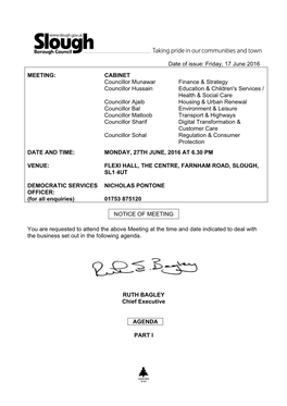 (Public Pack)Agenda Document for Cabinet, 27/06/2016 18:30