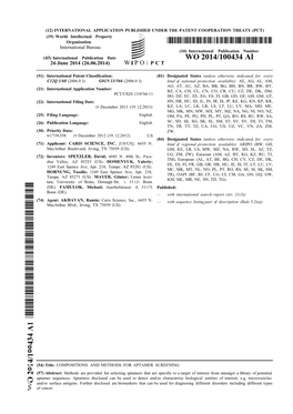 WO 2014/100434 Al 26 June 2014 (26.06.2014) W P O P C T