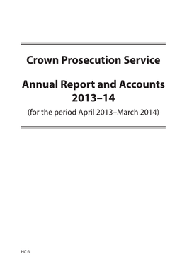 HC 6 Crown Prosecution Service