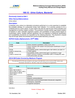 Urine Culture, Bacterial