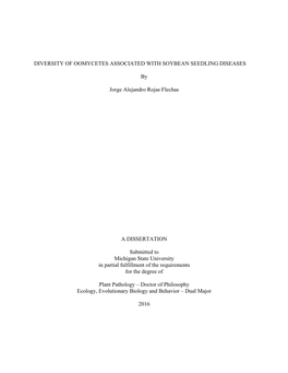 1 Diversity of Oomycetes Associated with Soybean