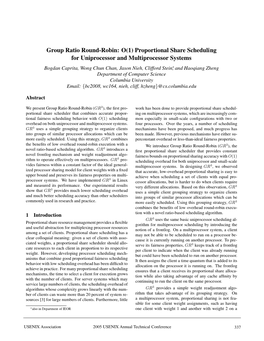 Proportional Share Scheduling for Uniprocessor and Multiprocessor Systems