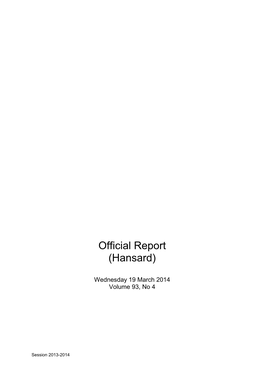 Official Report (Hansard)