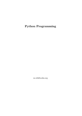 Python Programming