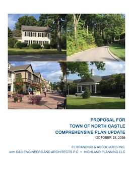 Proposal for Town of North Castle Comprehensive Plan Update October 15, 2016