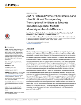 NDST1 Preferred Promoter Confirmation and Identification Of