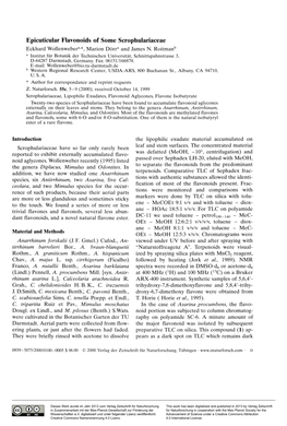 Epicuticular Flavonoids of Some Scrophulariaceae