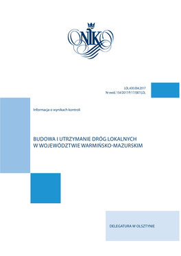 Budowa I Utrzymanie Dróg Lokalnych W Województwie Warmińsko-Mazurskim