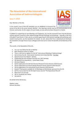 The Newsletter of the International Association of Sedimentologists