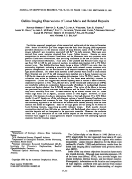 Galileo Imaging Observations of Lunar Maria and Related Deposits