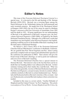 Herman Bavinck: the Man and His Theology1 by David J
