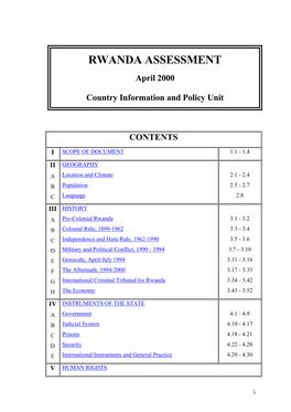 Rwanda Assessment