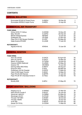 Commercial Air Transport Special Bulletins