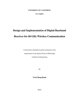 Design and Implementation of Digital Baseband Receiver for 60 Ghz