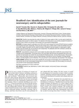 Identification of the Core Journals for Neurosurgery and Its Subspecialties
