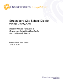 Streetsboro City School District Portage County, Ohio