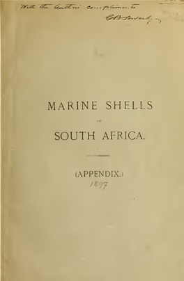 Appendix to Marine Shells of South Africa : a Catalogue of All the Known