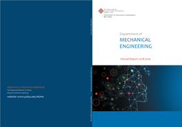 Mechanical Engineering the Hong Kong Polytechnic University Annual Report 2018 / 2019