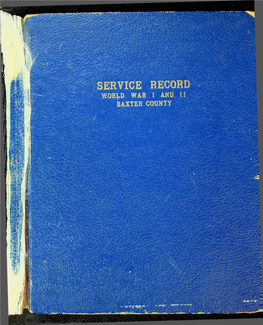 Service Record World War I and Ii ■-V-' * Baxter County