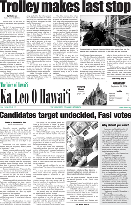Candidates Target Undecided, Fasi Votes