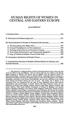 Human Rights of Women in Central and Eastern Europe