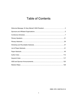 Table of Contents