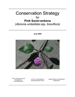 Conservation Strategy for Pink Sand-Verbena (Abronia Umbellata Ssp