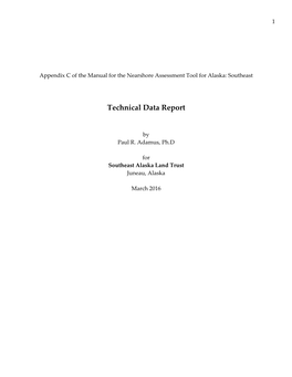 Appendix C of the Manual for the Nearshore Assessment Tool for Alaska: Southeast