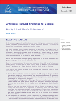 Anti-Liberal Nativist Challenge to Georgia