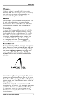 Gateway 2001 NMRA National Convention Timetable