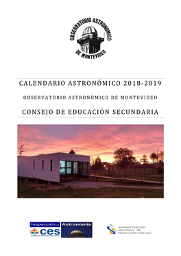 Calendario Astronómico 2018-2019 Consejo De Educación Secundaria