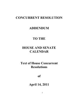 Concurrent Resolution Addendum