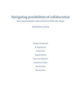 Navigating Possibilities of Collaboration How Representative Roles of Diverse Csos Take Shape