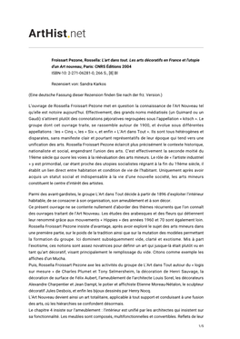 L'art Dans Tout. Les Arts Décoratifs En France Et L'utopie D'un Art Nouveau, Paris: CNRS Éditions 2004 ISBN-10: 2-271-06281-0, 266 S., [8] Bl