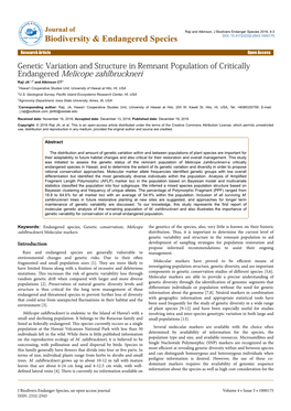 Genetic Variation and Structure in Remnant Population of Critically