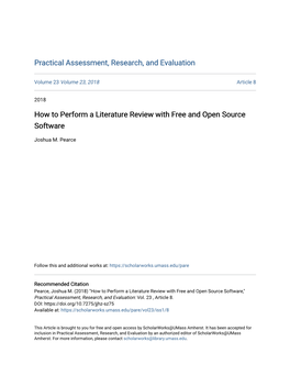How to Perform a Literature Review with Free and Open Source Software