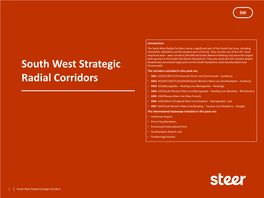 South West Radial Corridors Serve a Significant Part of the South East Area, Including Hampshire, Berkshire and the Western Part of Surrey