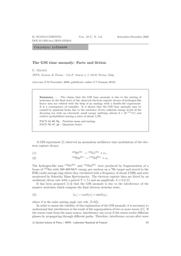 The GSI Time Anomaly: Facts and ﬁction