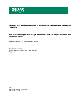 Geologic Map and Map Database of Northeastern San Francisco Bay Region, California